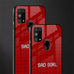 sad girl glass case for samsung galaxy f41 image-2