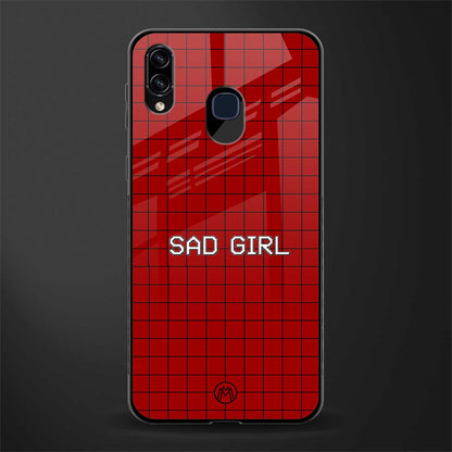 sad girl glass case for samsung galaxy a20 image