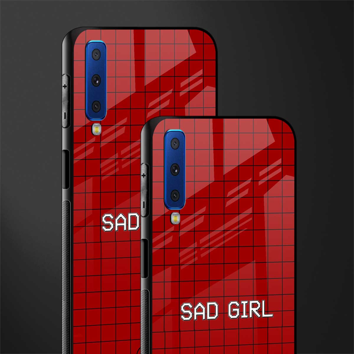 sad girl glass case for samsung galaxy a7 2018 image-2