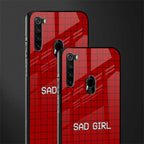 sad girl glass case for redmi note 8 image-2