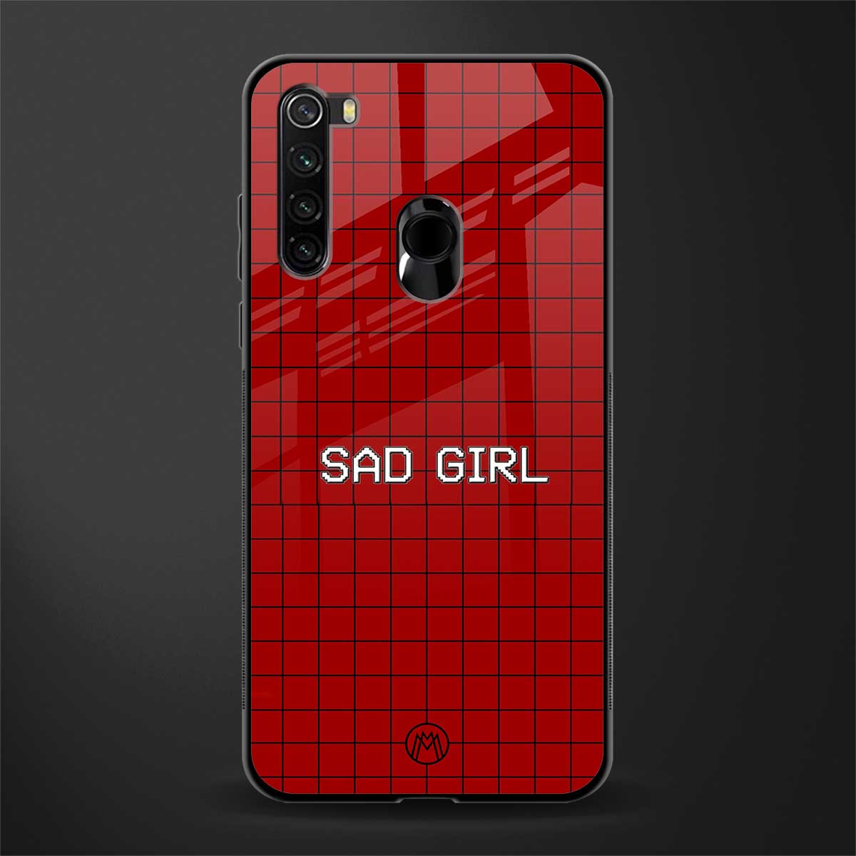 sad girl glass case for redmi note 8 image