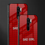sad girl glass case for redmi note 8 pro image-2