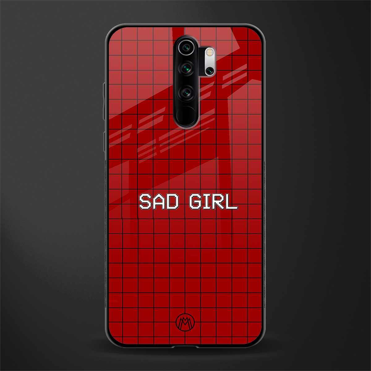 sad girl glass case for redmi note 8 pro image