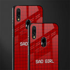 sad girl glass case for redmi y3 image-2