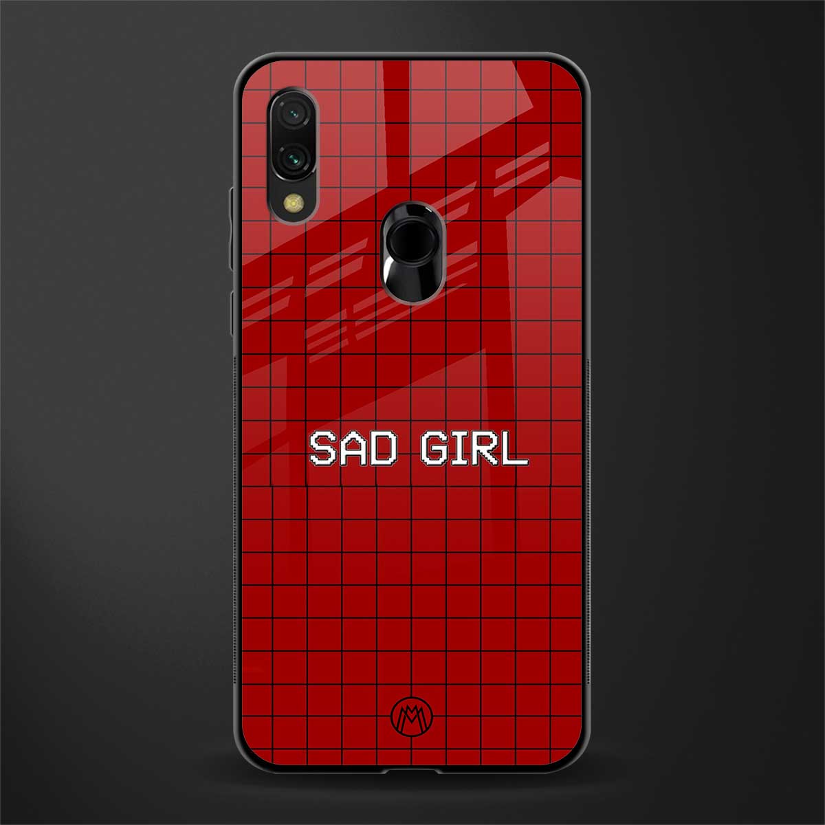 sad girl glass case for redmi note 7 image