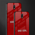 sad girl glass case for redmi 8a image-2