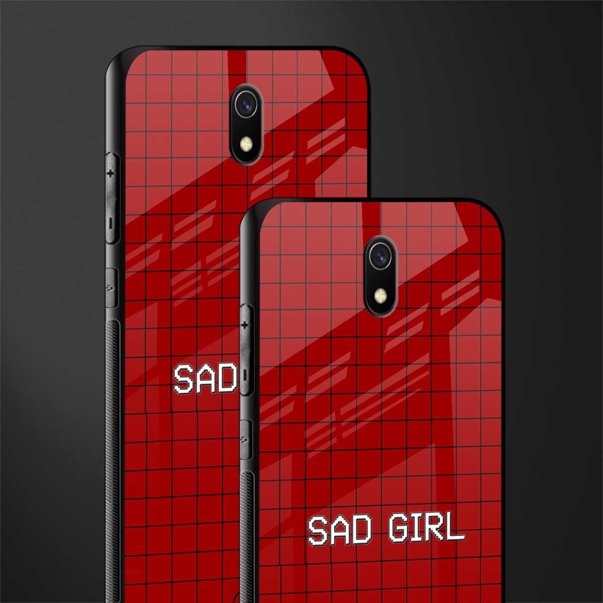 sad girl glass case for redmi 8a image-2