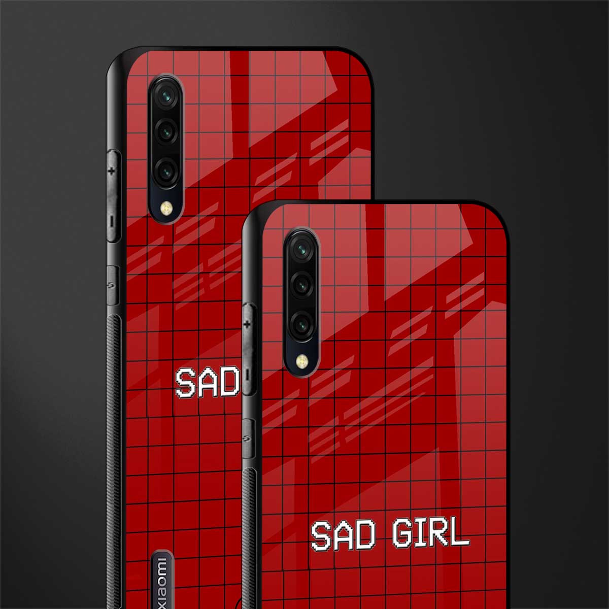 sad girl glass case for mi a3 redmi a3 image-2