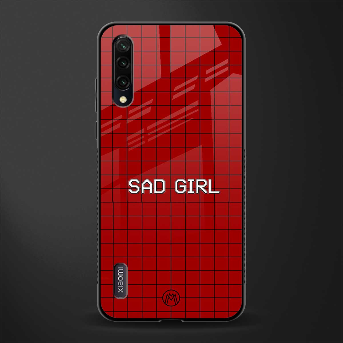 sad girl glass case for mi a3 redmi a3 image