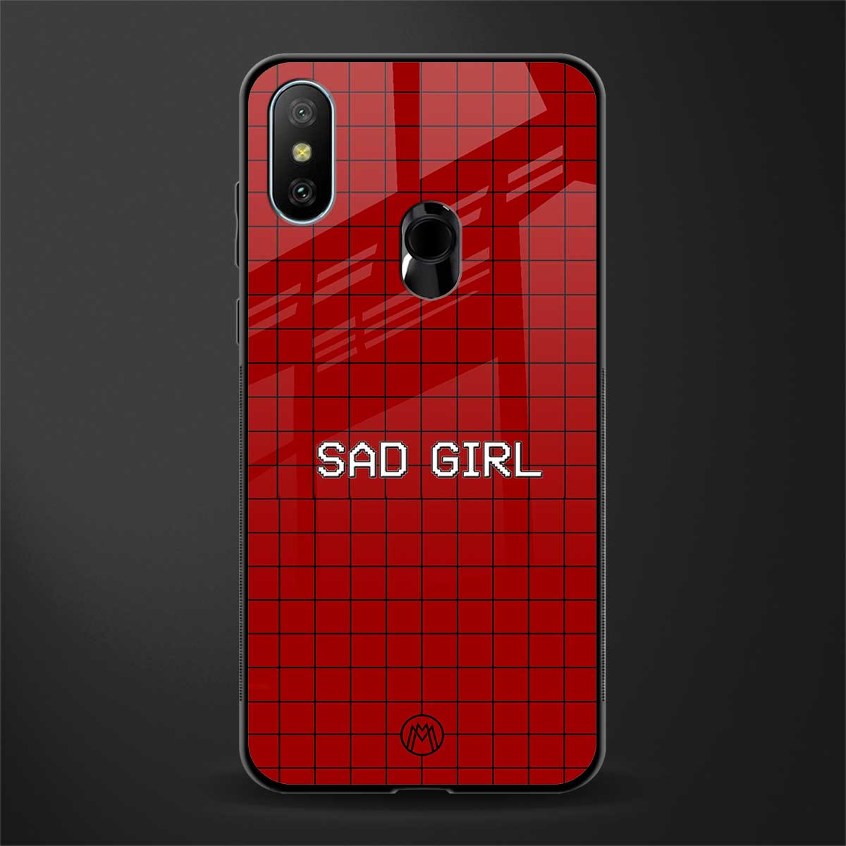 sad girl glass case for redmi 6 pro image