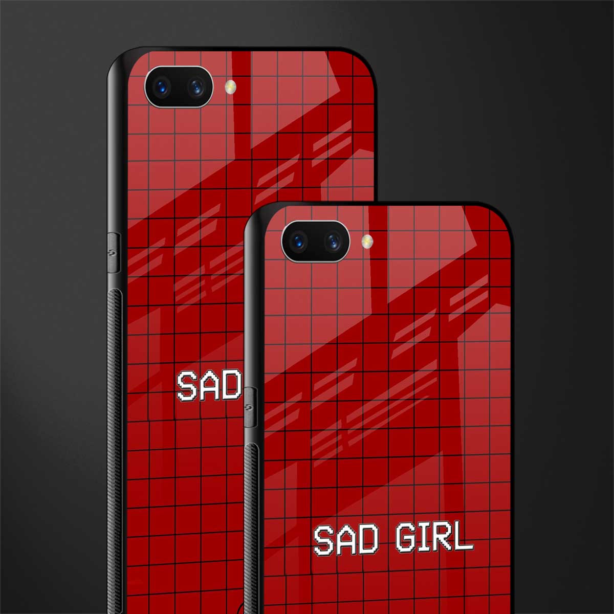 sad girl glass case for oppo a3s image-2