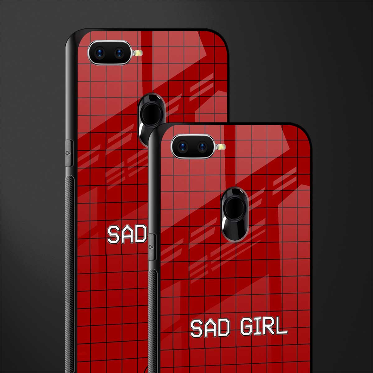 sad girl glass case for oppo a7 image-2