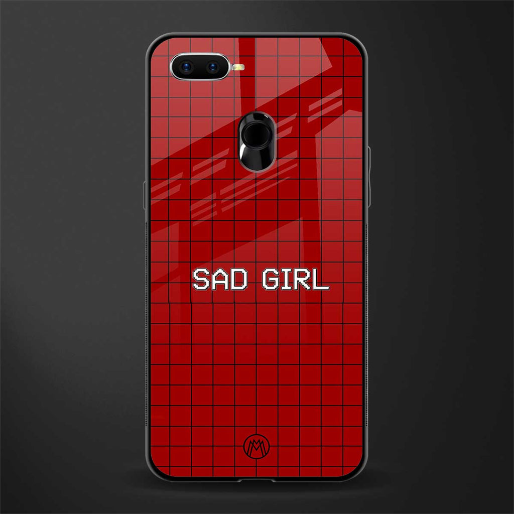 sad girl glass case for oppo a12 image