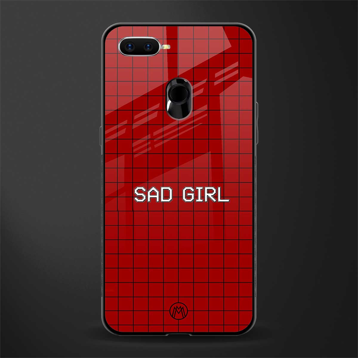 sad girl glass case for oppo a12 image
