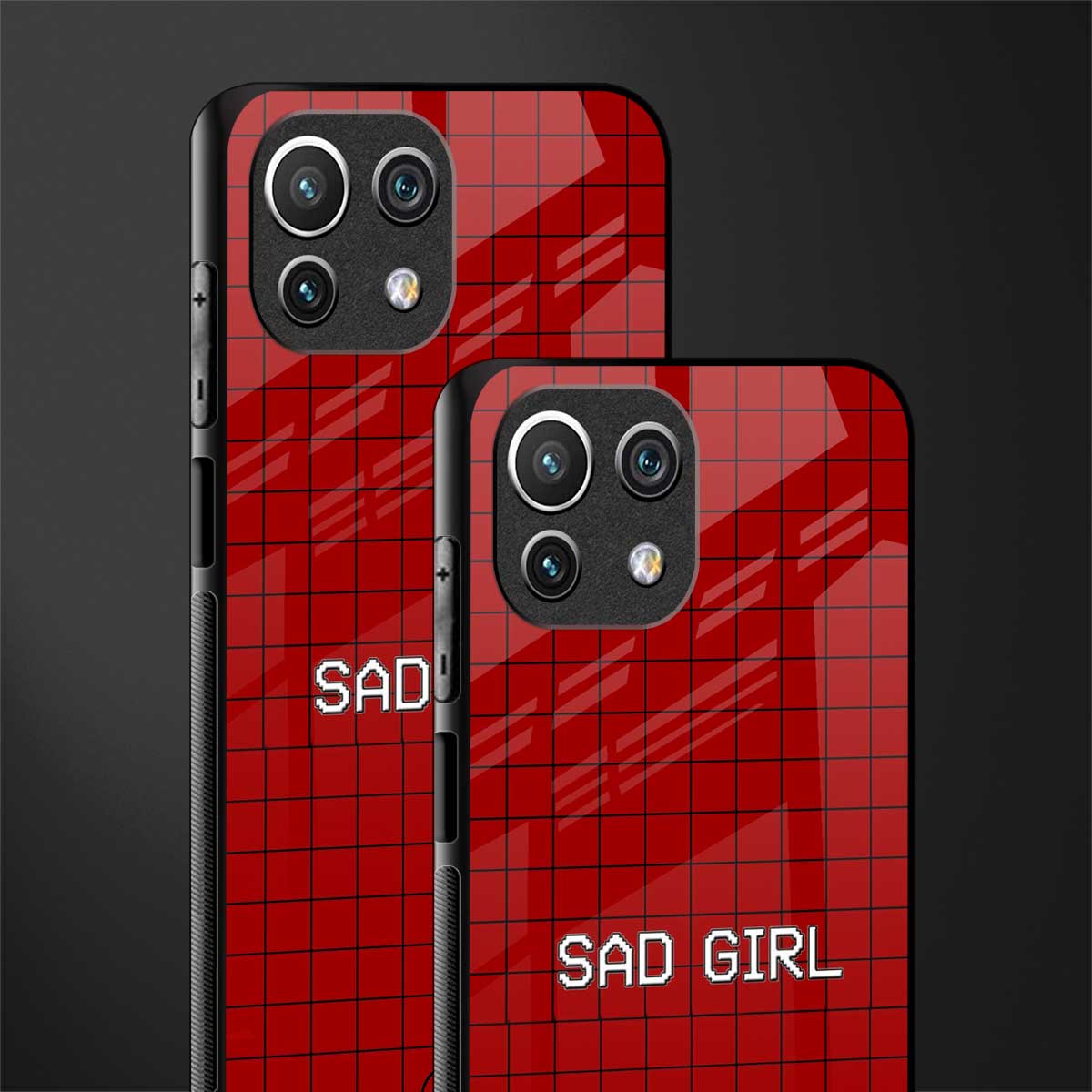 sad girl glass case for mi 11 lite image-2