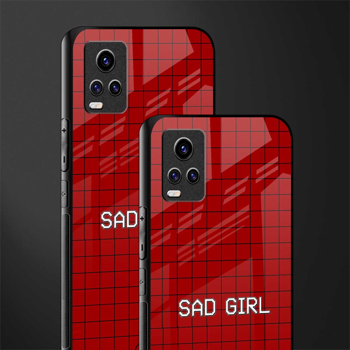 sad girl back phone cover | glass case for vivo y73