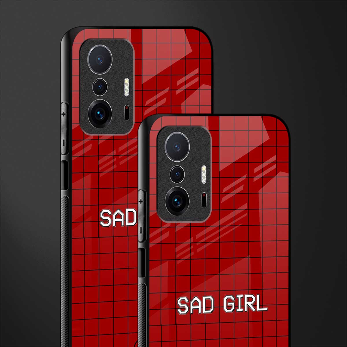 sad girl glass case for mi 11t pro 5g image-2