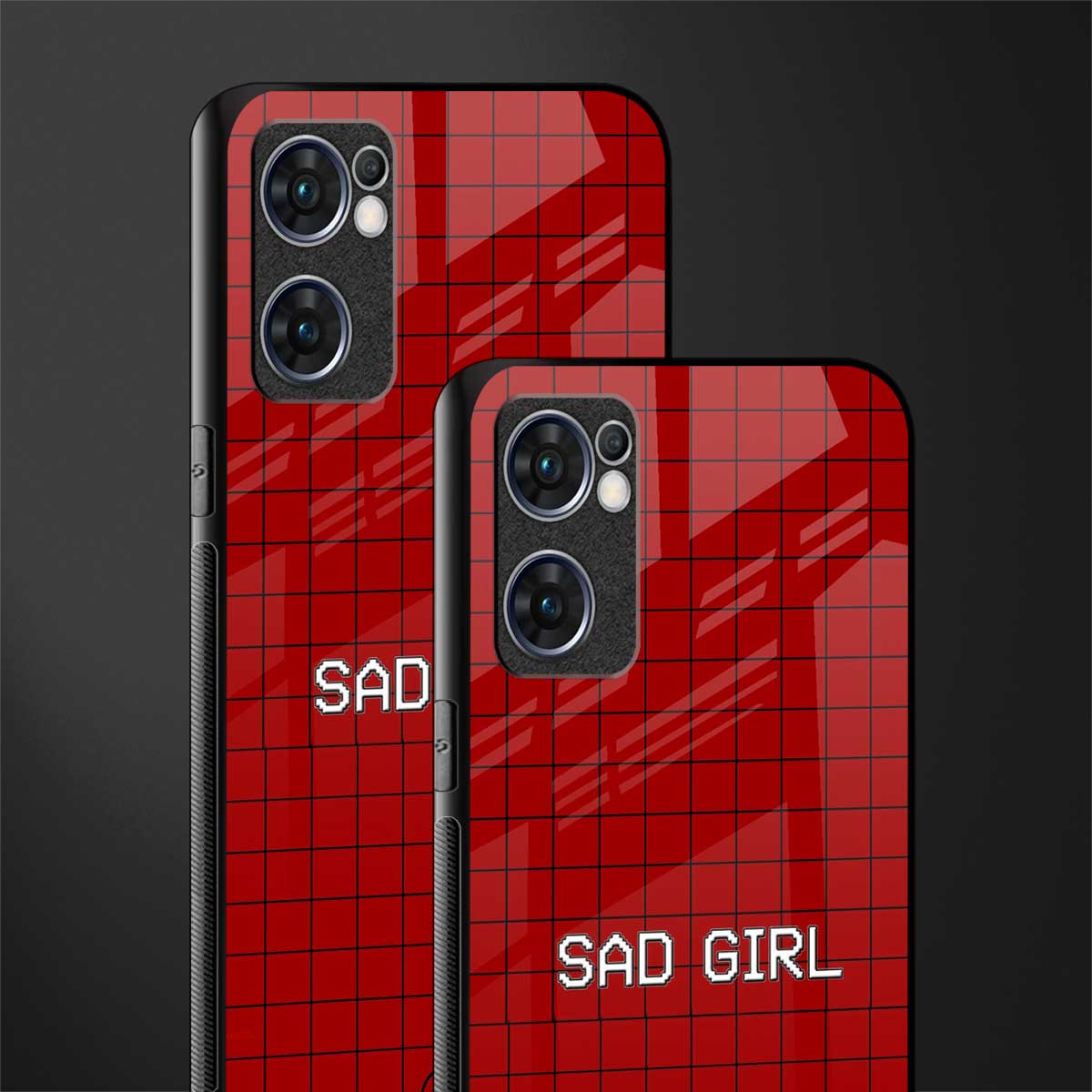 sad girl glass case for oppo reno7 5g image-2