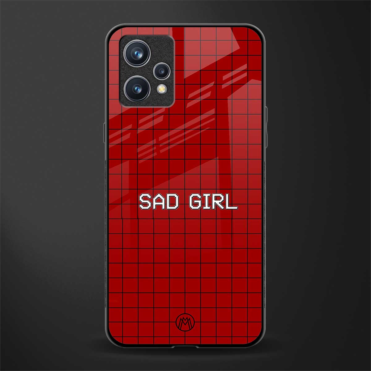sad girl glass case for realme 9 4g image