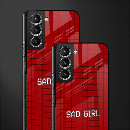 sad girl glass case for samsung galaxy s21 plus image-2