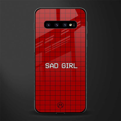 sad girl glass case for samsung galaxy s10 plus image