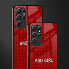 sad girl glass case for samsung galaxy s22 ultra 5g image-2