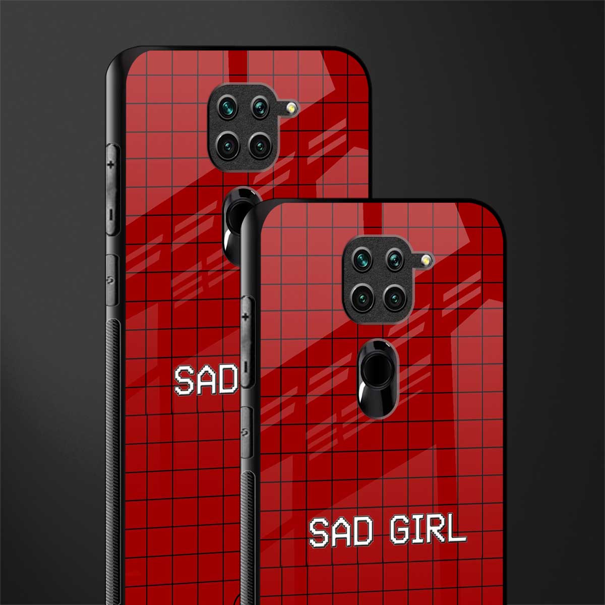 sad girl glass case for redmi note 9 image-2