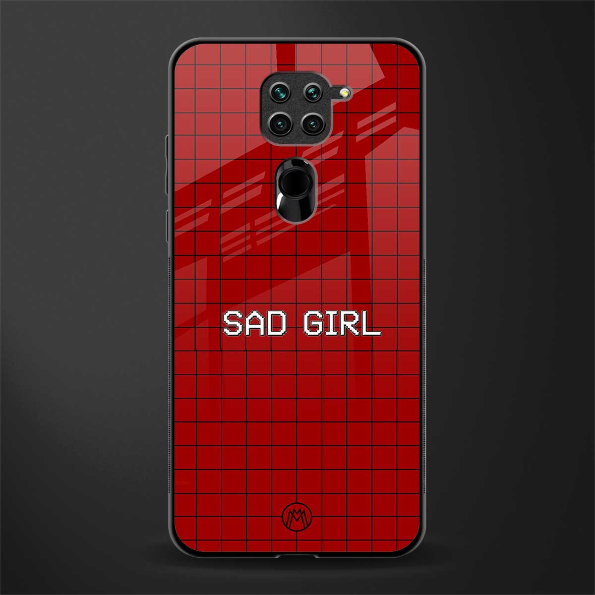 sad girl glass case for redmi note 9 image