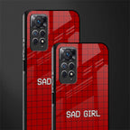 sad girl glass case for redmi note 11 image-2