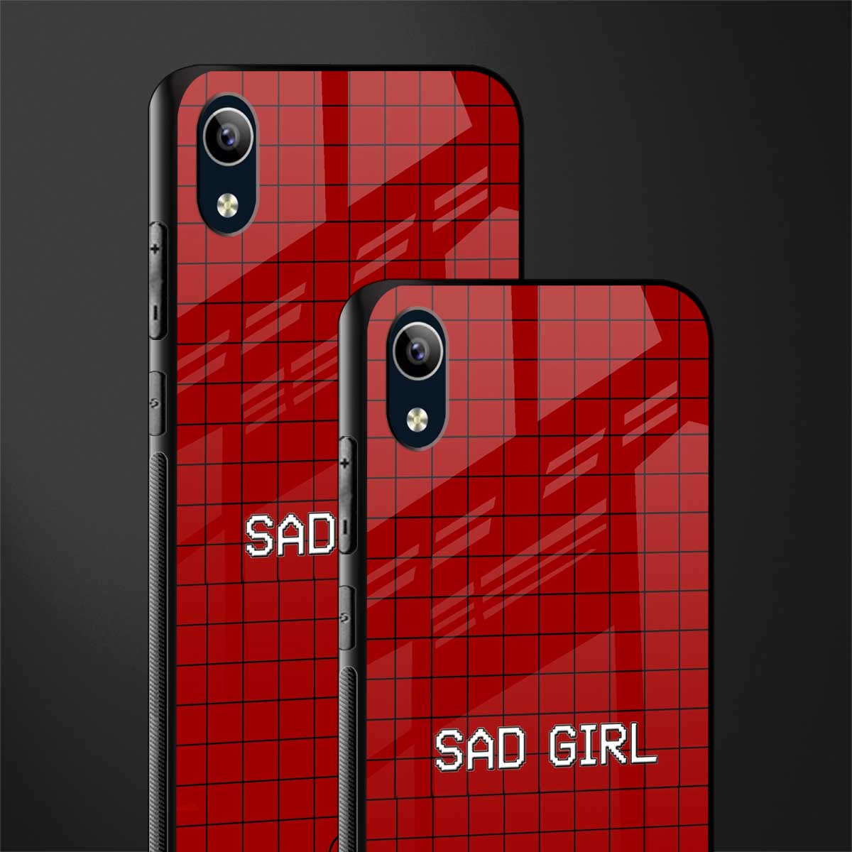 sad girl glass case for vivo y1s without fingerprint image-2