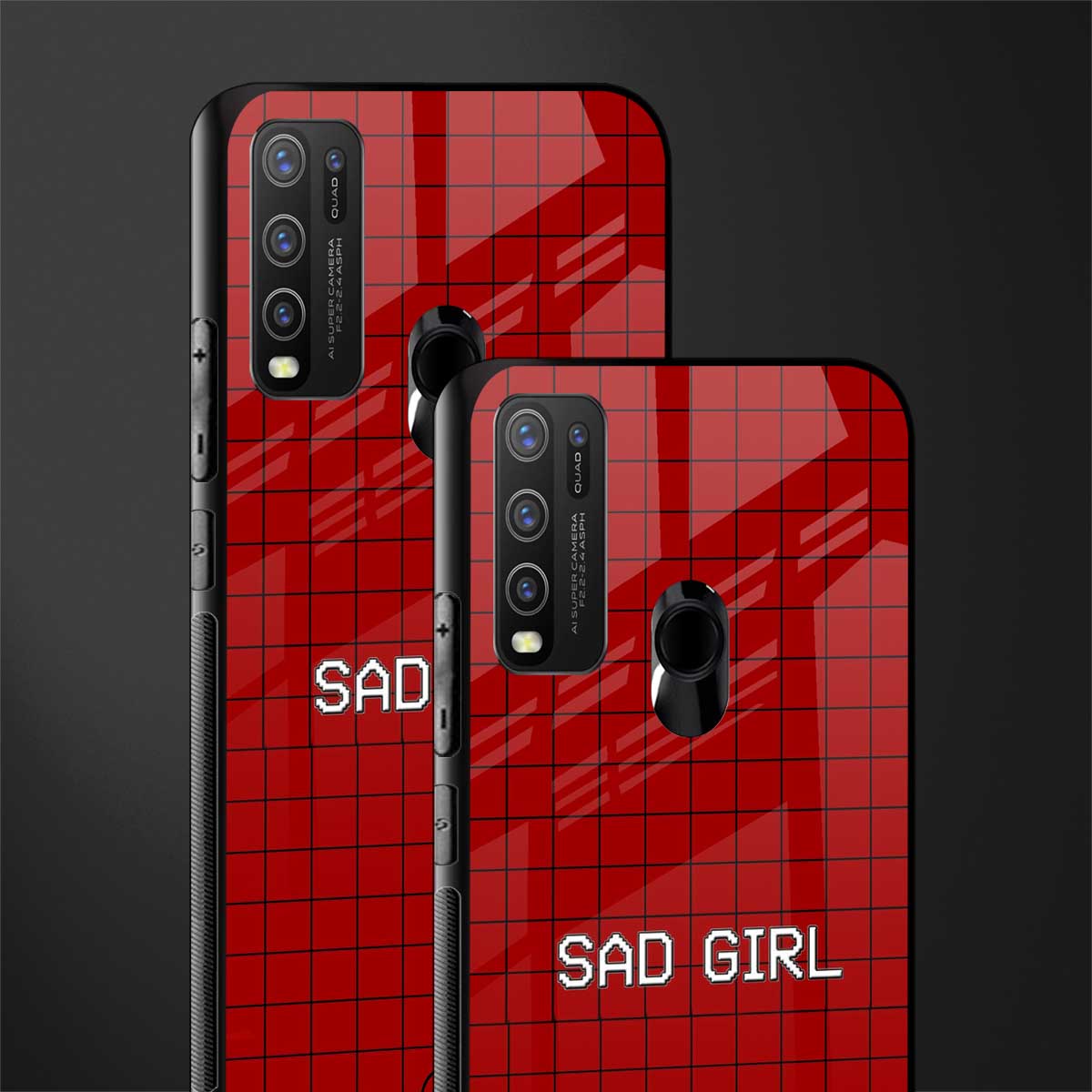 sad girl glass case for vivo y50 image-2