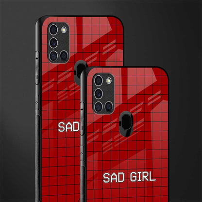sad girl glass case for samsung galaxy a21s image-2