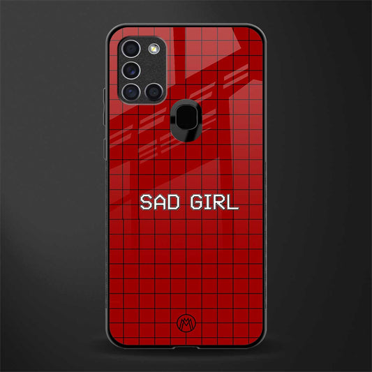 sad girl glass case for samsung galaxy a21s image