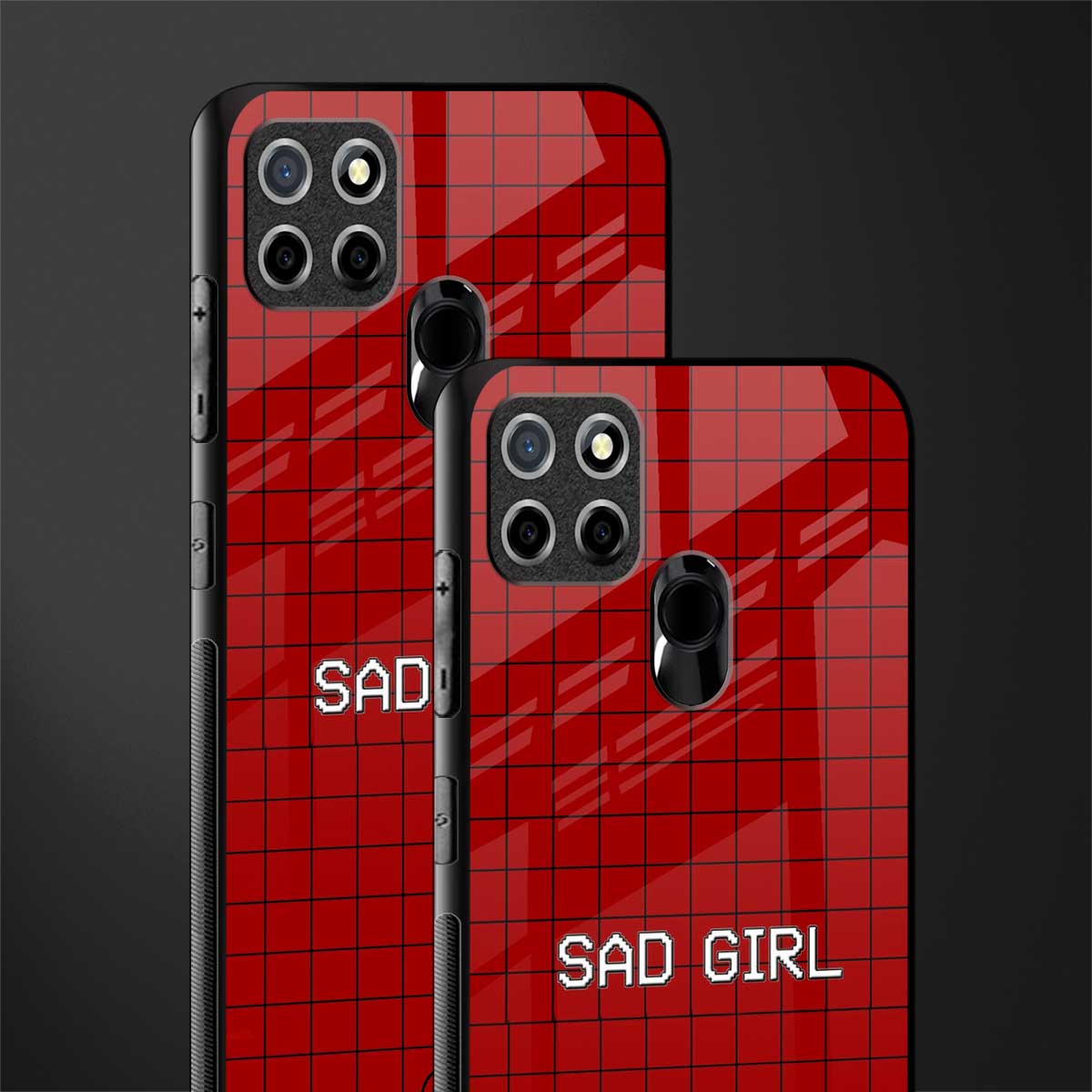 sad girl glass case for realme narzo 30a image-2