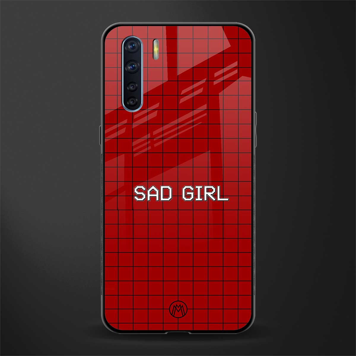sad girl glass case for oppo f15 image