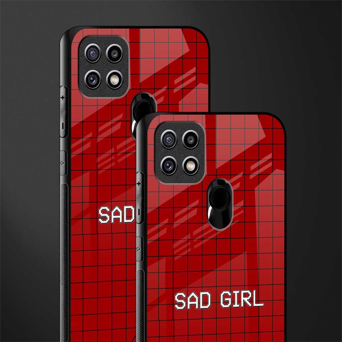 sad girl glass case for oppo a15s image-2