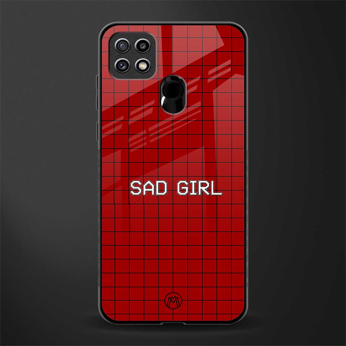 sad girl glass case for oppo a15 image