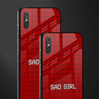 sad girl glass case for redmi 9a image-2