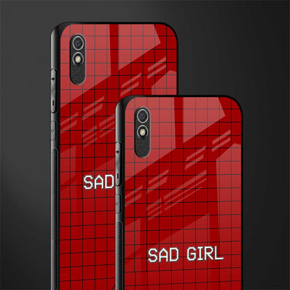 sad girl glass case for redmi 9a image-2