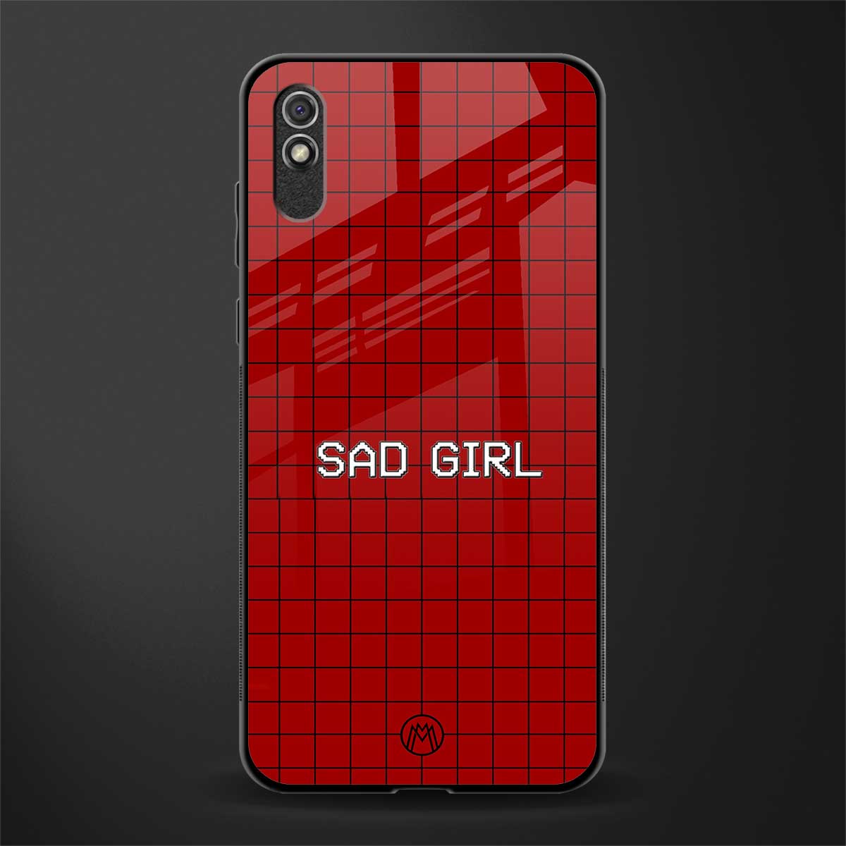 sad girl glass case for redmi 9i image