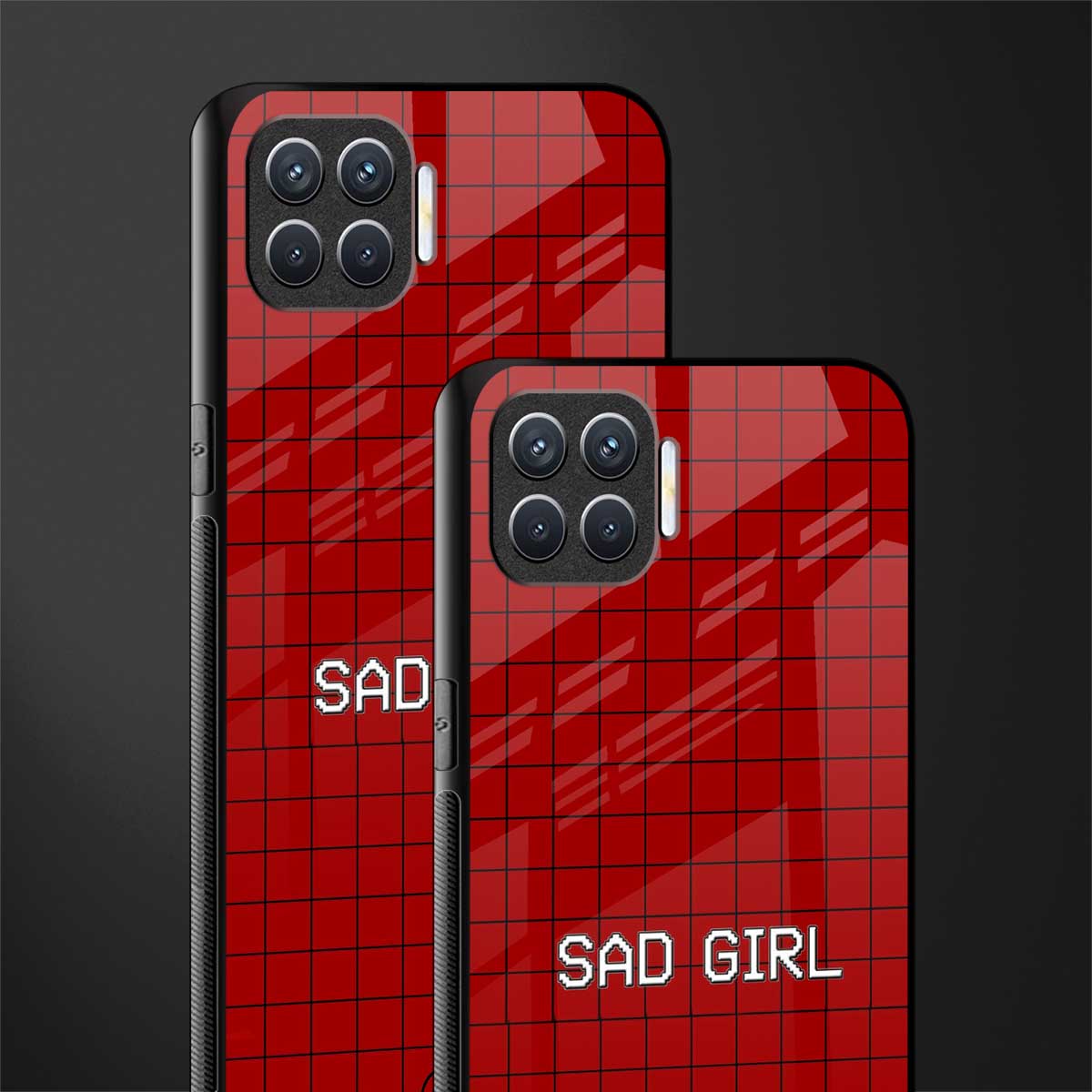 sad girl glass case for oppo f17 pro image-2