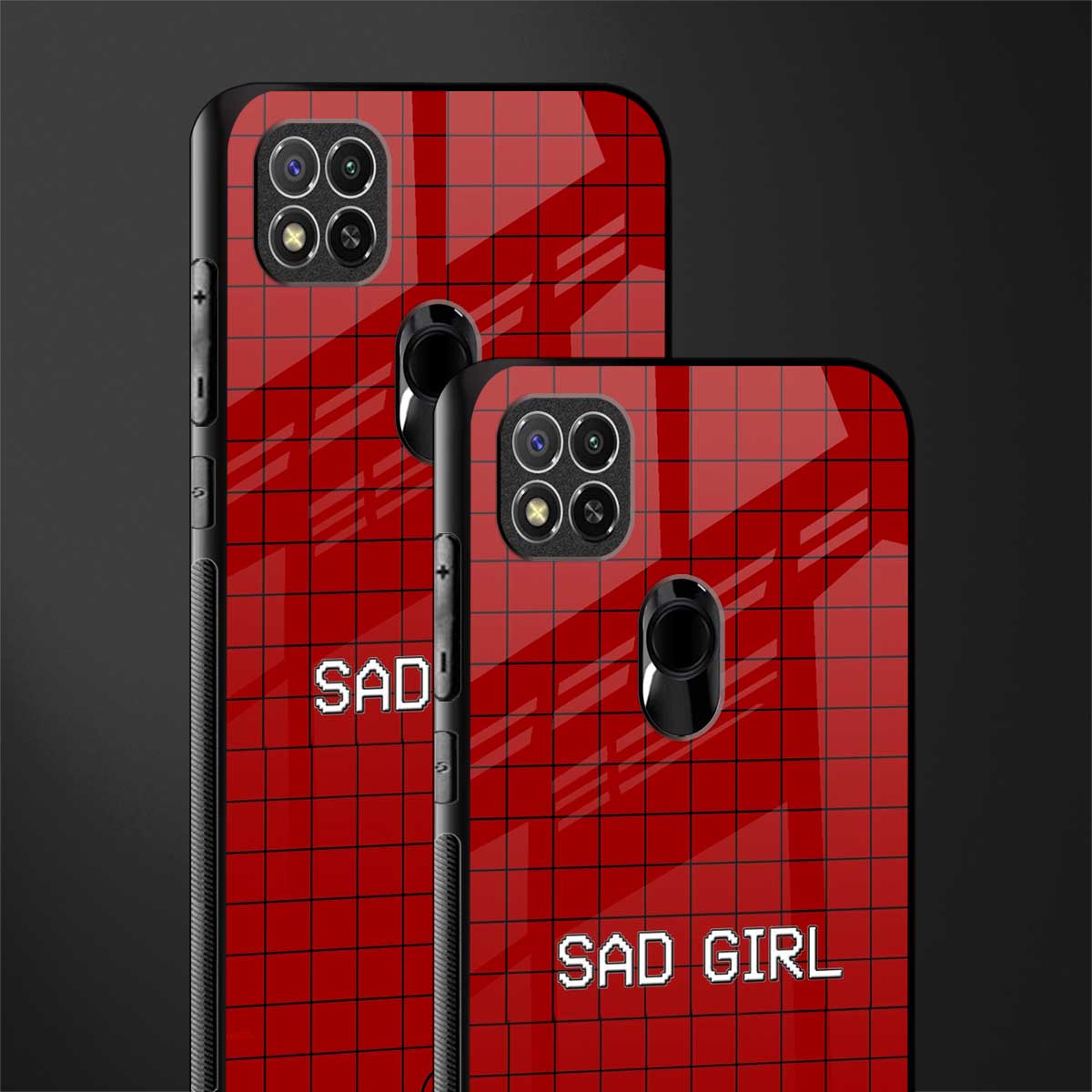 sad girl glass case for redmi 9c image-2