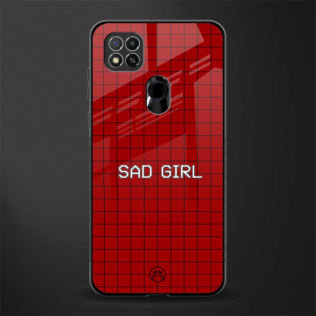 sad girl glass case for redmi 9 image