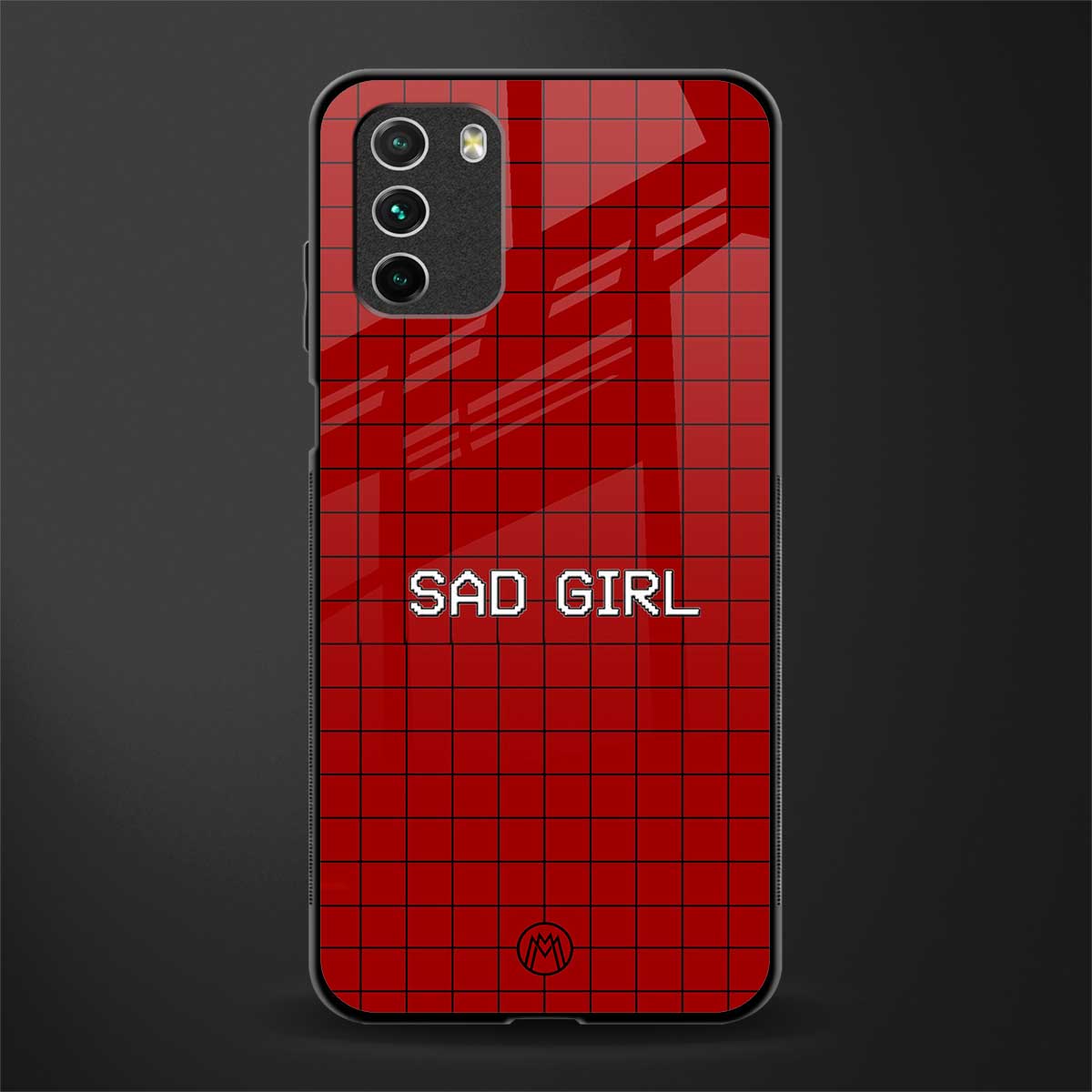 sad girl glass case for poco m3 image