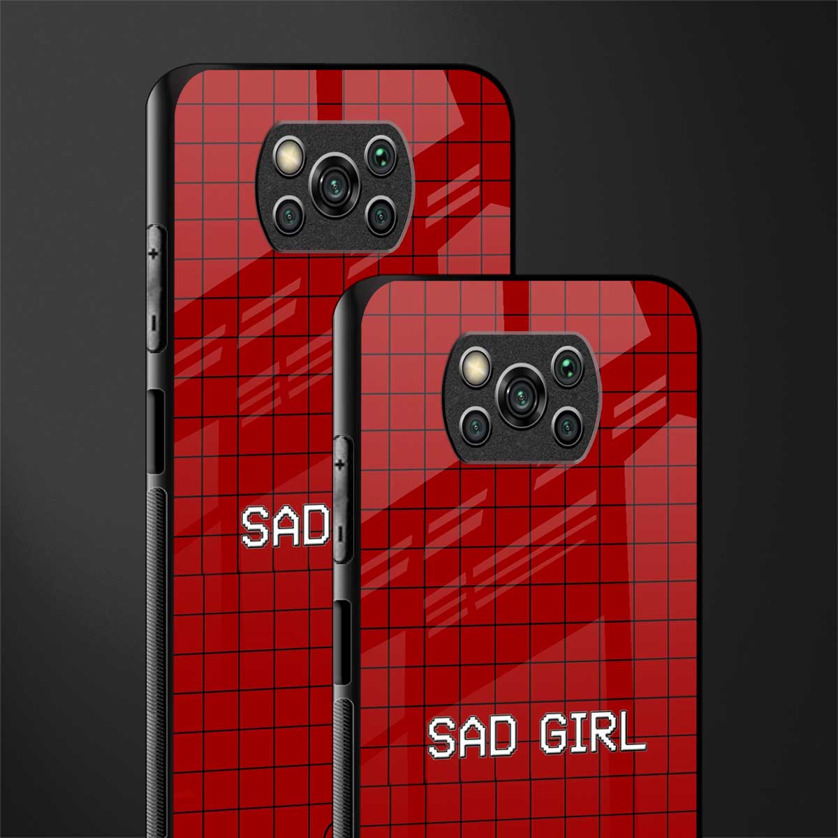 sad girl glass case for poco x3 image-2
