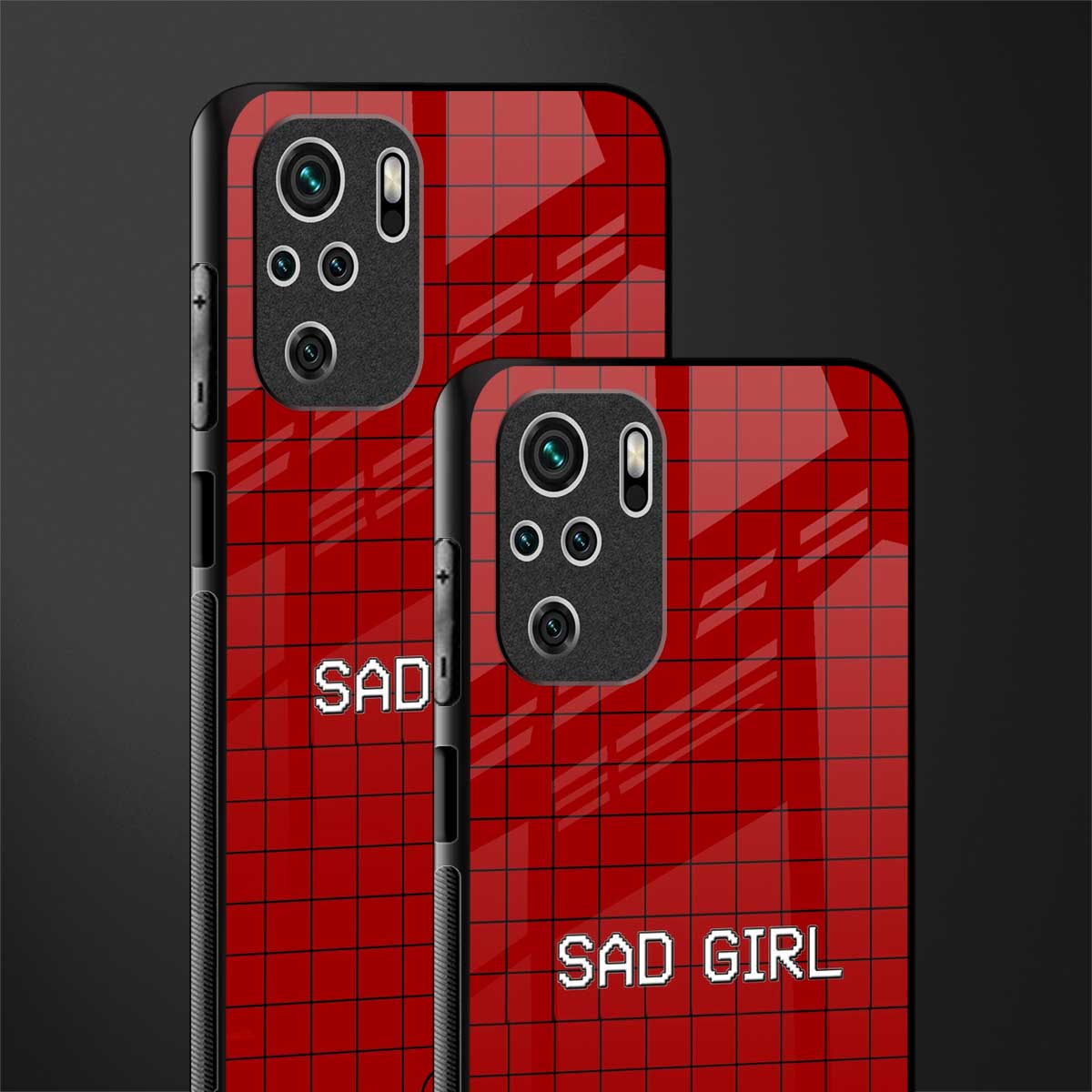 sad girl glass case for redmi note 10 image-2