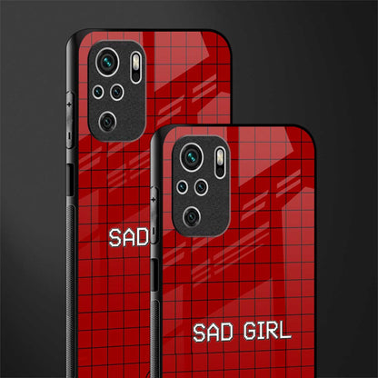 sad girl glass case for redmi note 10 image-2