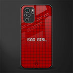 sad girl glass case for redmi note 10 image