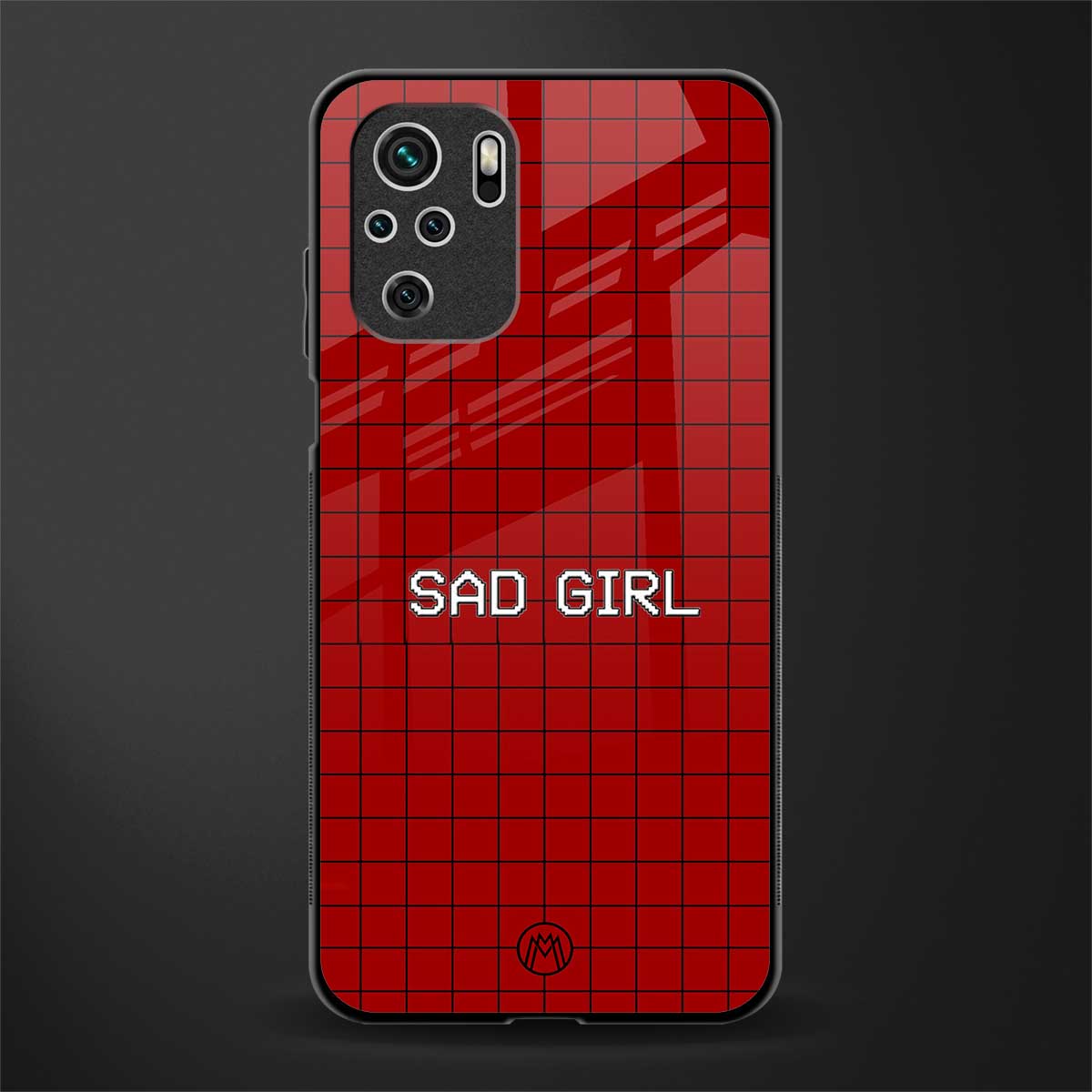 sad girl glass case for redmi note 10 image
