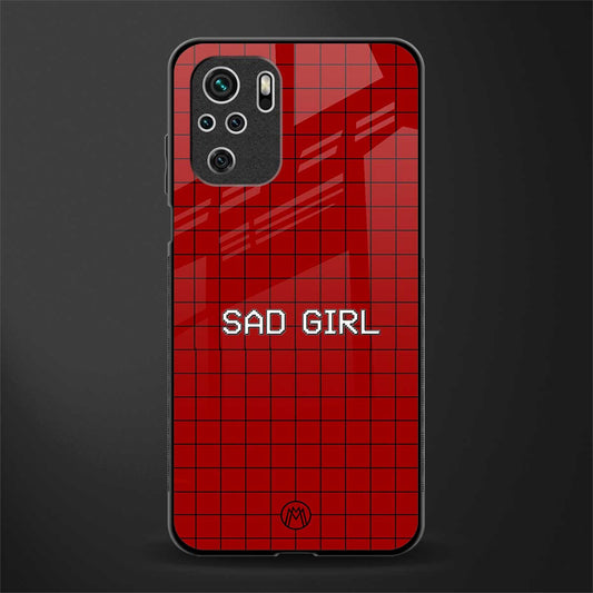 sad girl glass case for redmi note 10 image